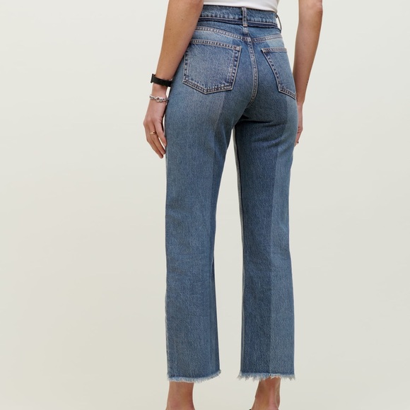 Reconstructed High Rise Straight Jeans | Reformation | 26 - Picture 6 of 7
